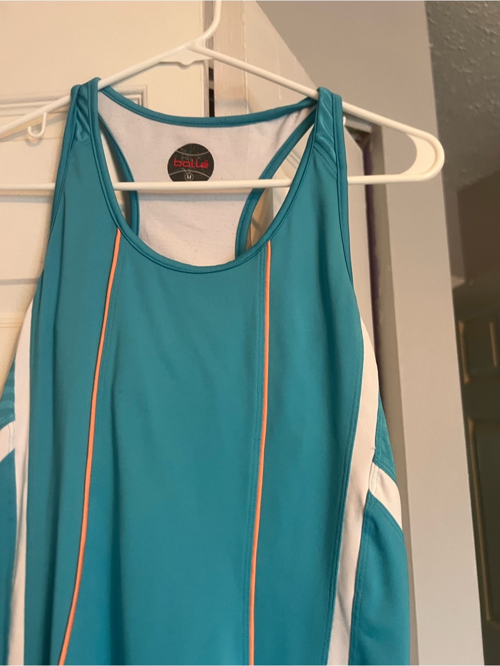 bolle Teal Tank Dress with Orange Piping and White Panels